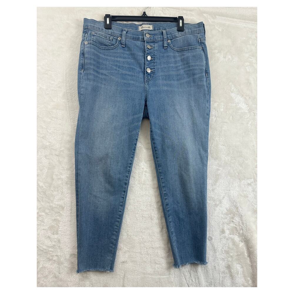 Madewell High Rise Skinny Crop Jeans 32 Button Fly Denim